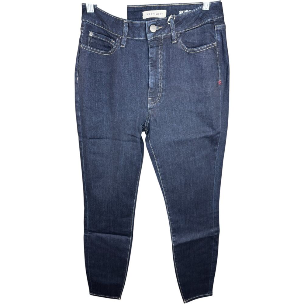Warp + Weft 8/29 Skinny High Rise Jeans Indigo‎ Rinse Stretch Denim NWT USA